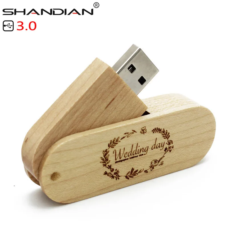 USB-флеш-накопитель SHANDIAN деревянный портативный с логотипом на заказ 4/8/16/32/64 ГБ |