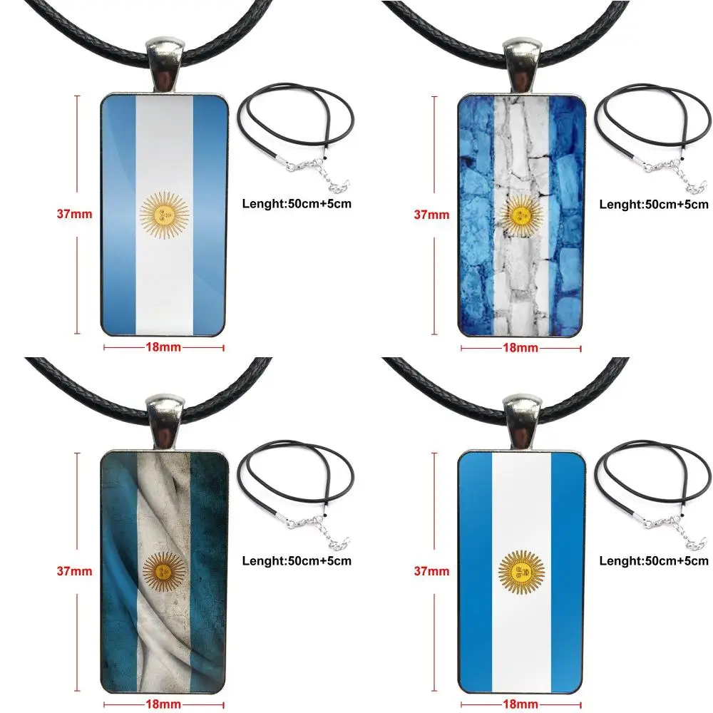 

Glass Pendant Galaxy Pendant Necklace Women Steel Plated Necklaces Jewelry For Unisex Party Gift Argentina National Flag