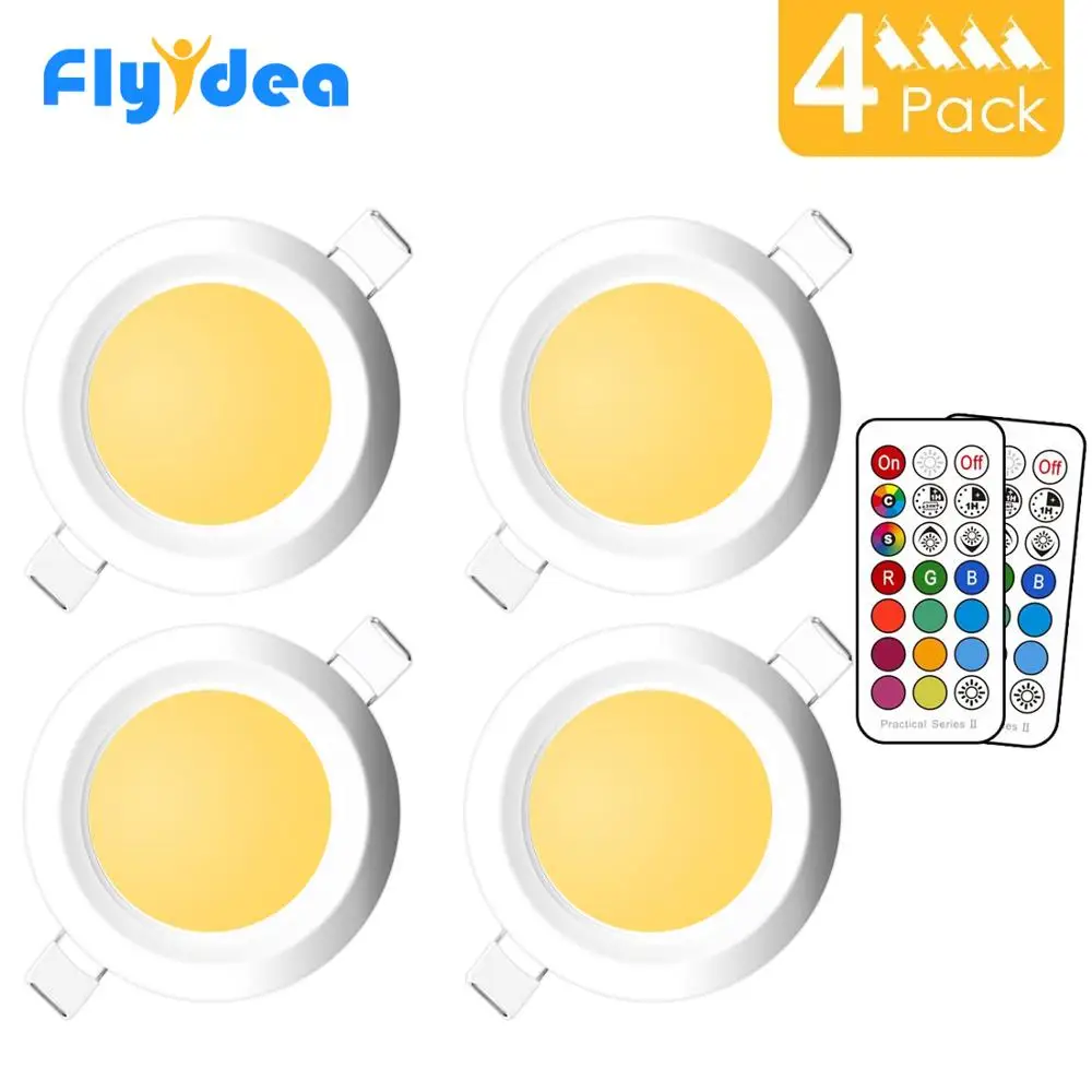Светодиодный светильник 4 шт. Круглый регулируемый 7 Вт RGBW светодиодный