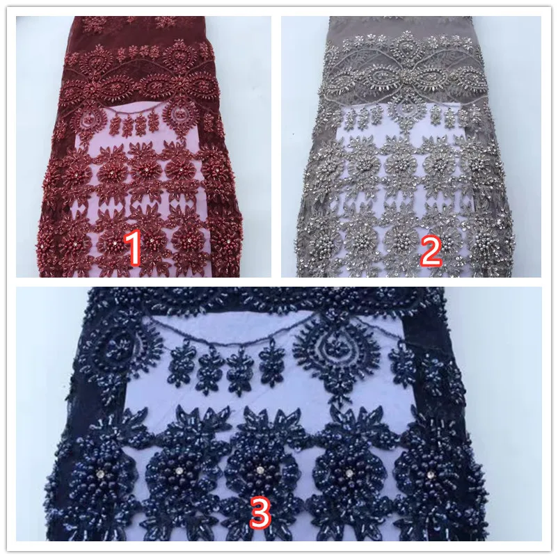 Высококачественная вышитая бисером ручной работы французская сетка африканская