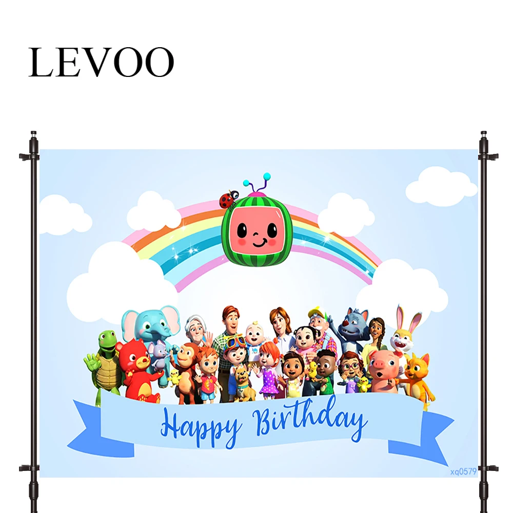 

LEVOO New Photo Backdrop Watermelon Family Cloud Birthday Party Background Nature Photocall Photo Studio Shoot Prop