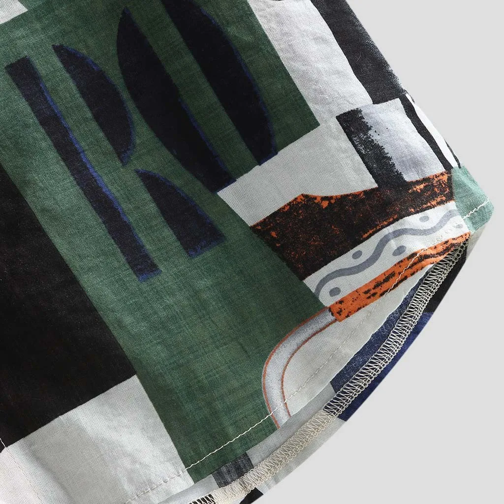 Рубашка Мужская летняя в этническом стиле свободная блузка с коротким рукавом на