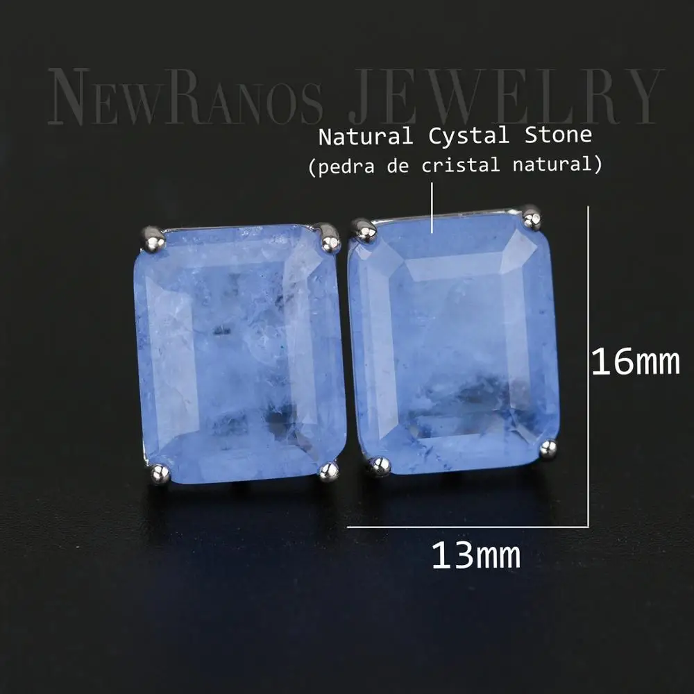 Серьги-гвоздики Newranos из сплава с камнем Геометрические Квадратные серьги