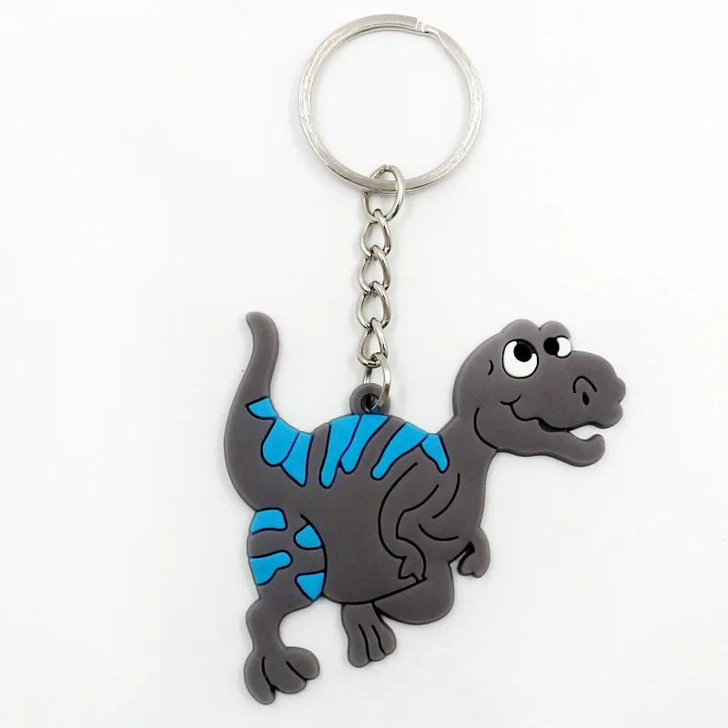 

HOT 1PC Creative Cartoon Dinosaur keychain Party Favor Pendant Dinosaur theme pvc Key ring Party Decor Kids Gifts