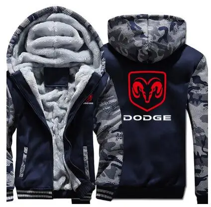 Мужская толстовка на молнии, зимняя Толстовка Dodge, толстовка с длинными рукавами для мужчин, утолщенное пальто с капюшоном, одежда