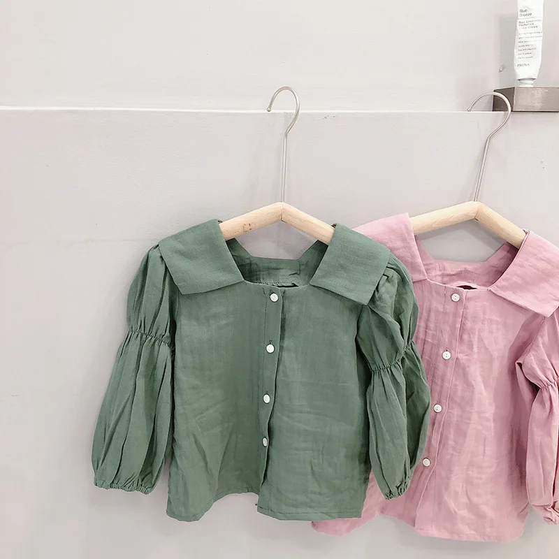 

Children's Wear Girl's Shirt Autumn Wear Children's Long-sleeved Doll Shirt Spring and Autumn Western Style Shirt Girl's Shirt