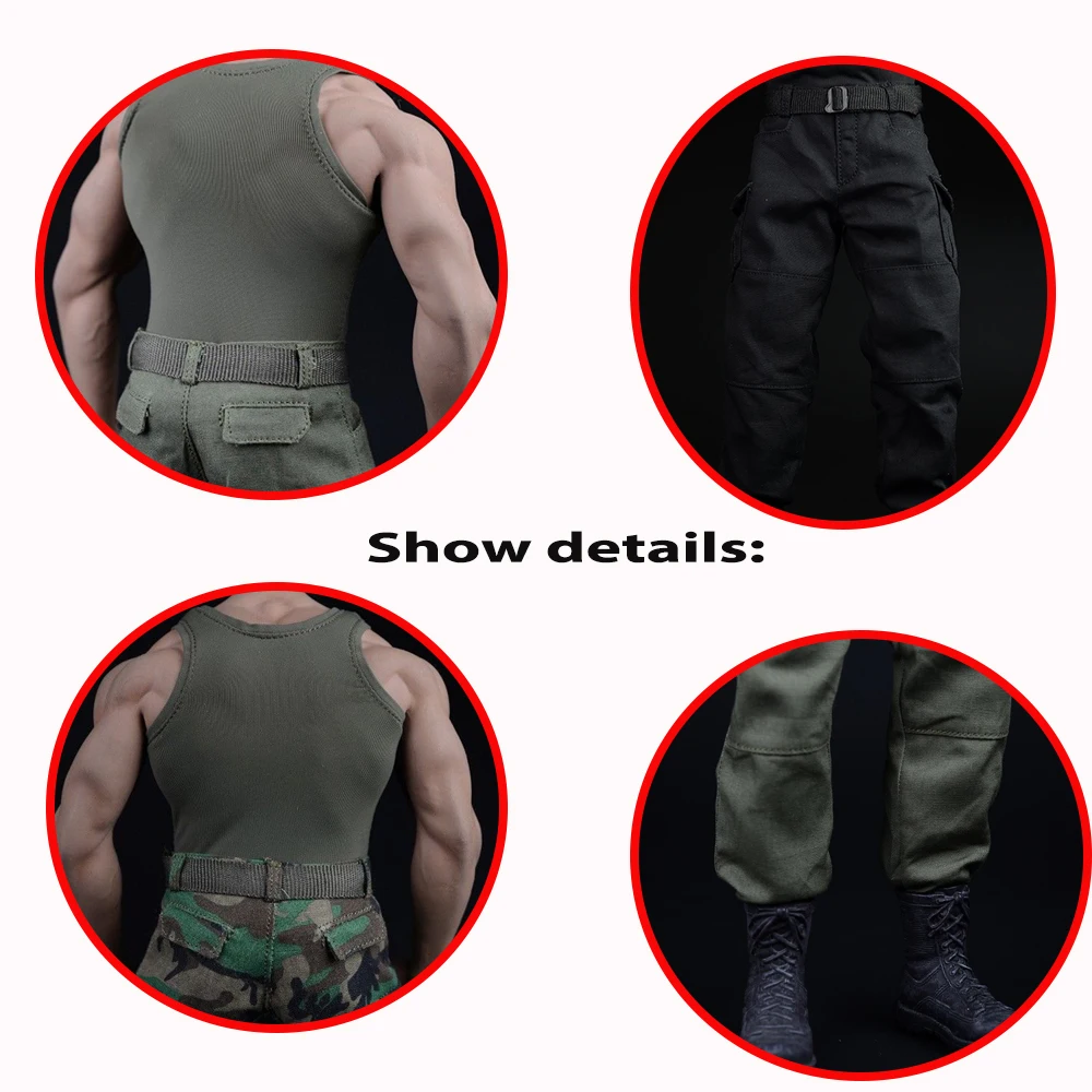 

1/6 Scale A/B/C Vest Pants Belt Shoes Suit Model 3 Colors for M34/M35 Strong Muscle Male Body 12 Inches Action Figure Accessorie