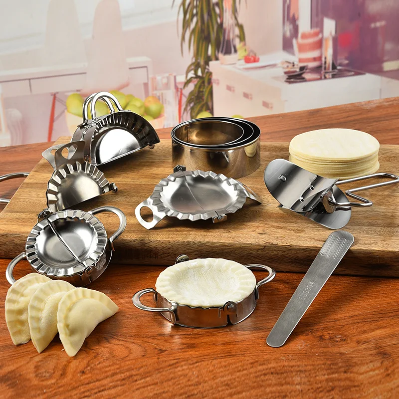 1set 5pcs Large and Small Dumplings Making Stainless Steel Tool Holders