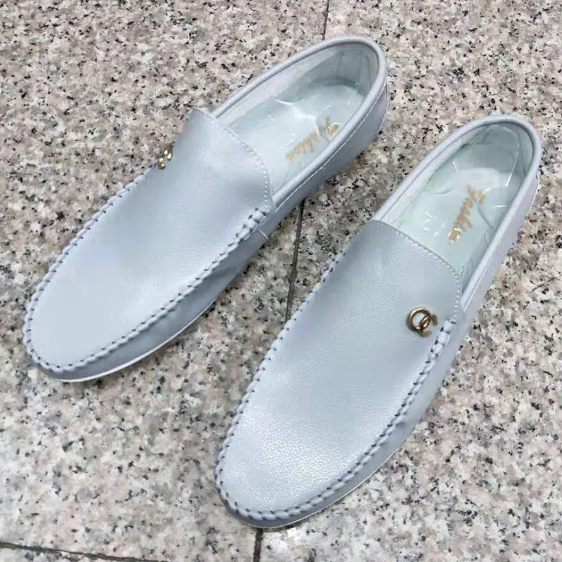 Wandai-F009-Grey Красные лоферы; коллекция года; летние мужские туфли на плоской подошве; Повседневный светильник; модная трендовая дышащая обувь для вождения без шнуровки; мужские лоферы; обувь из искусственной кожи - Цвет: Wandai-F009-Grey