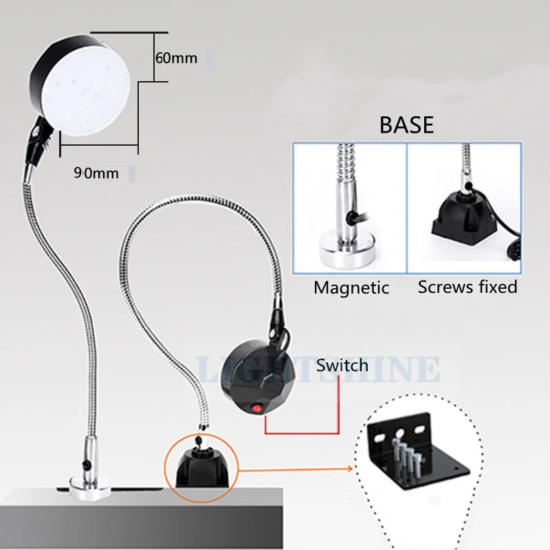 Led Machine Tool Working Light 24v CNC Lathe Punch Milling Magnet Industrial Lamp 220v Super Bright |