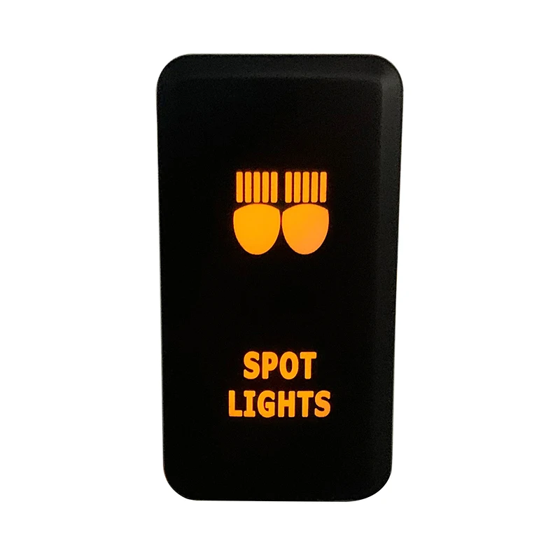 Точечный выключатель оранжевого цвета светодиодный с проводом 12 В 3