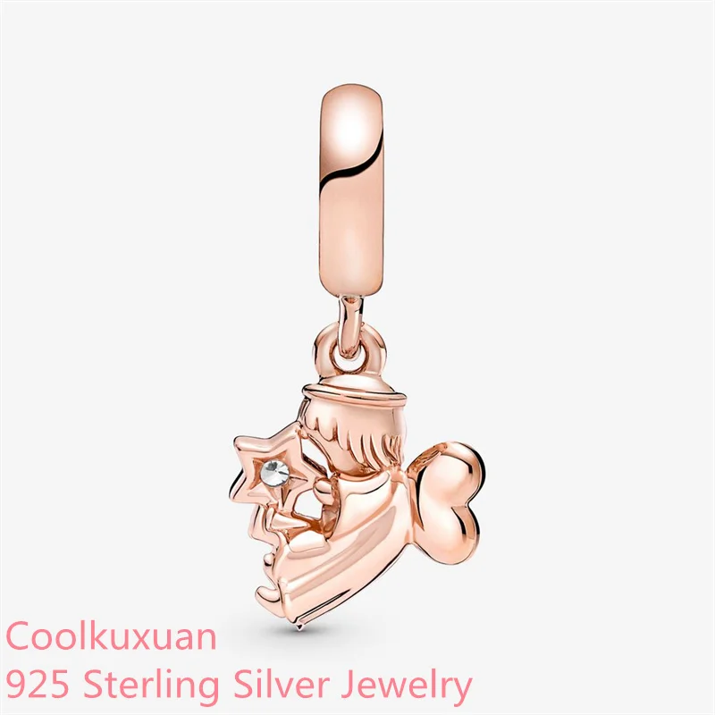 Подвеска-Шарм в виде сердца крыла ангела серебро 100% пробы подходит для