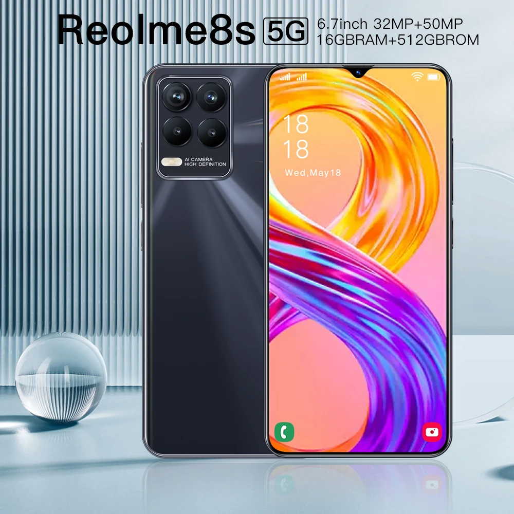 

Смартфон Reolme8s на Android, экран 6,7 дюйма, 6800 мАч