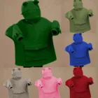 Свитшот женский однотонный утепленный свободного покроя, повседневный пуловер с капюшоном в стиле Харадзюку, милое худи с лягушкой, новинка 2021
