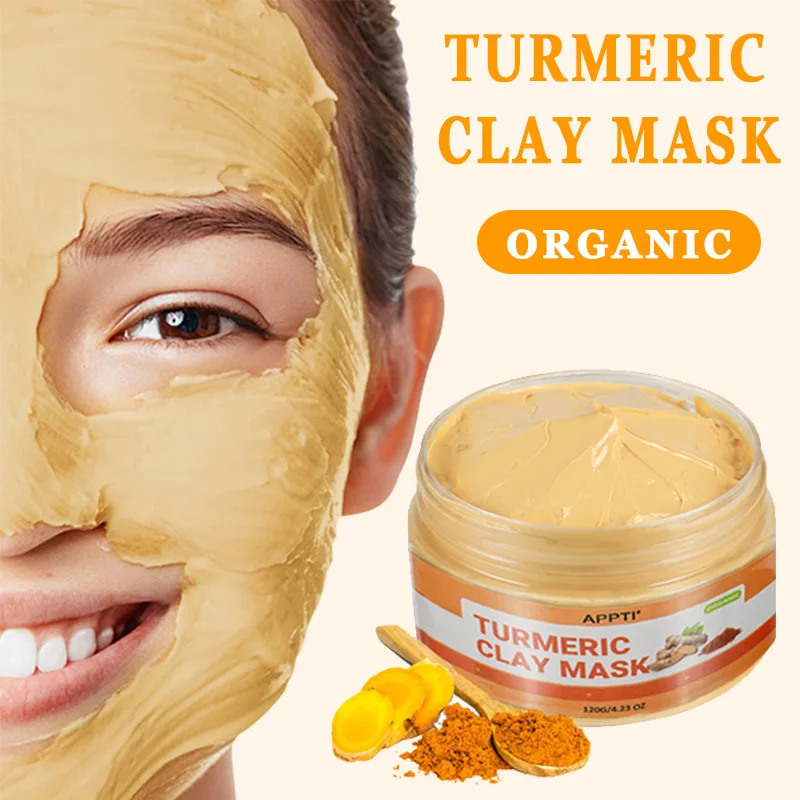 

Face Care Turmeric Clay Mask Acne Remedy Blackhead Remover Moisturizing Facial Cleansing Skin Whitening Shrinking Pore Mask