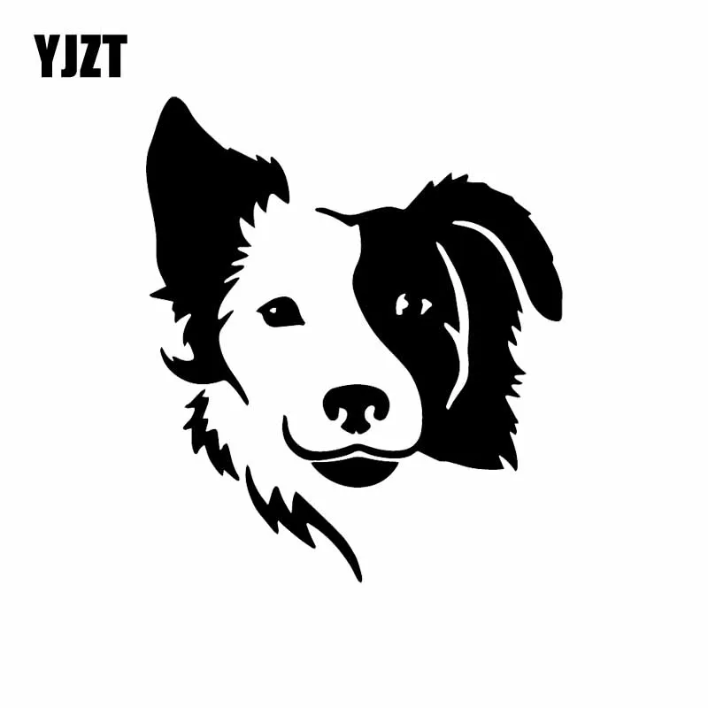 

YJZT 12.7X14.9CM Collie Dog vinyl Decal Car Sticker Cute Pet Dog Animal Decoratoin Black/Silver C24-1277
