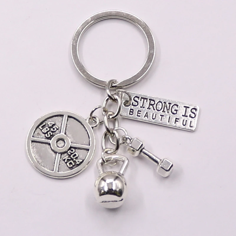 Модный мощный спортивный брелок гантель гламур для фитнеса и тренажерного зала
