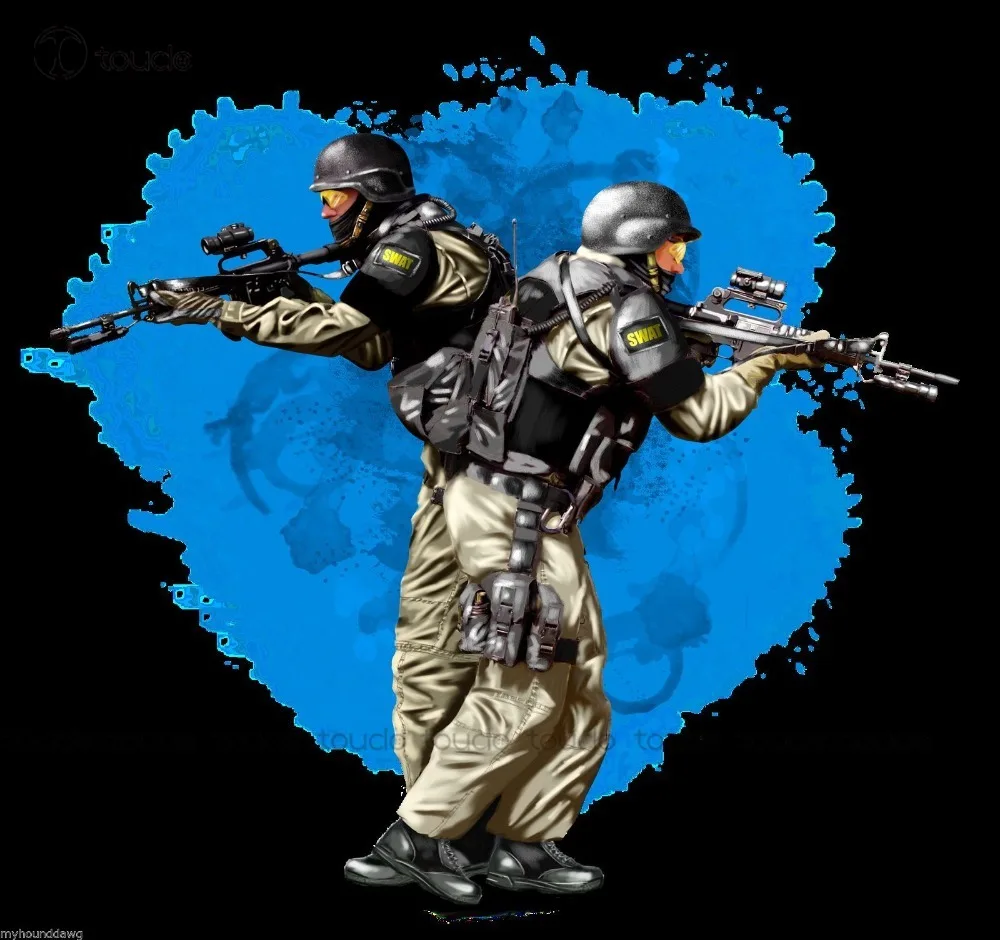 

Funny Clothing Casual Short Sleeve Swat Officers With Guns T-Shirt, Tee Shirt Custom Aldult Teen Unisex Fashion Funny New