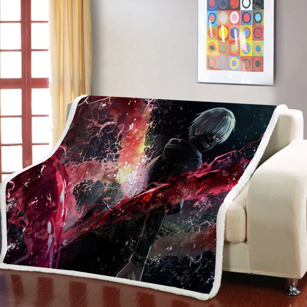 Токийский Гуль шерпа одеяло комикс мультфильм плед анимация утяжеленное диван