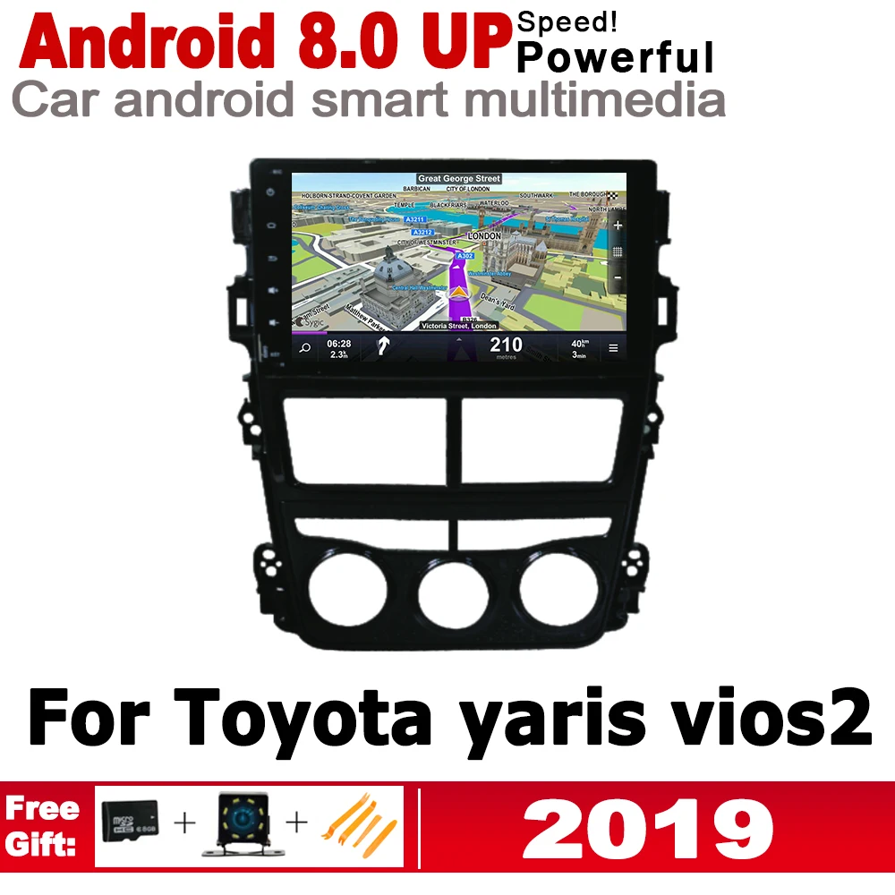 ZaiXi IPS Android 2 DIN Автомобильный GPS для Toyota yaris vios2 2019 навигационная карта