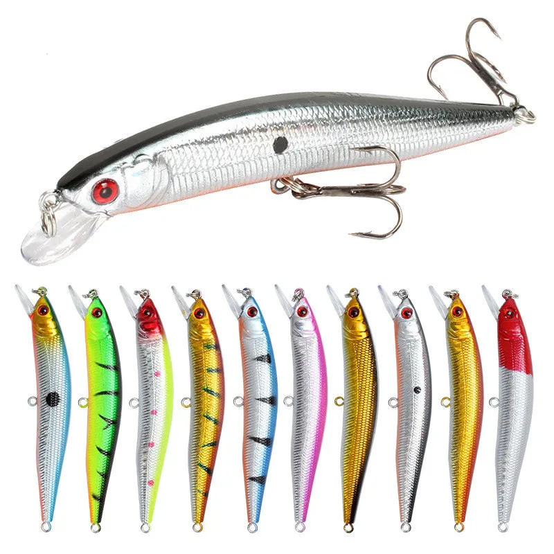

1pcs Fishing Lures 10cm 8g 3D Eyes Plastic Hard Bait Crankbait Wobblers with 10# Hooks Artificial Japan Swimbait Peche Tackle