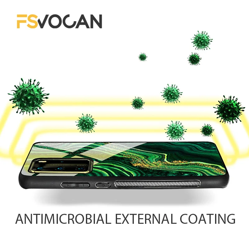 Green Luxury Marble Design For Huawei P30 P40 Lite E Pro P20 Honor 50 10X 10 10i Mate 20 30 Plus 8X 9X Nova 5T Phone Case Fundas