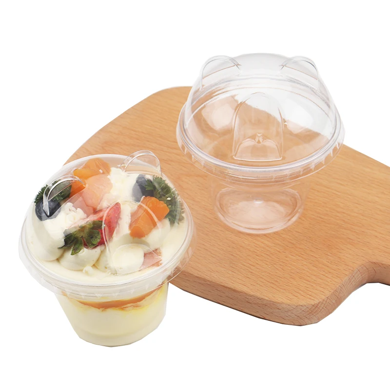 

50pcs Net Red Mousse Panda Cup Dessert Pudding Cake Cup Tiramisu Cup Ice Cream Plastic Cup Transparent Yogurt Cups with Lids
