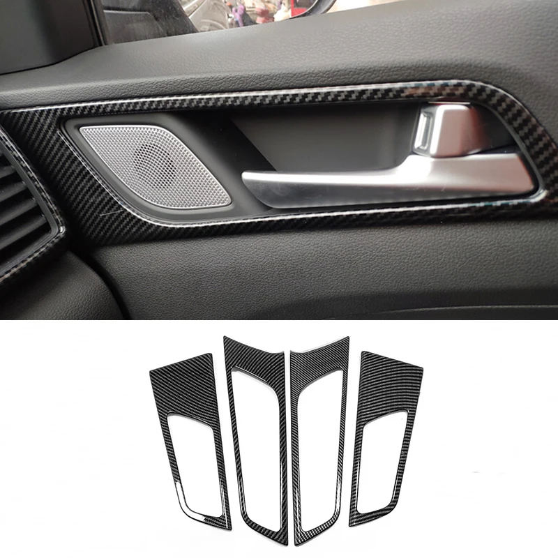 

For Hyundai Tucson 2015-2020 accessories ABS Carbon fiber Car inner door Bowl protector frame Cover Trim Car Styling 4pcs