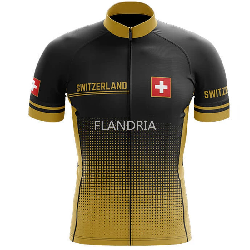 Летние желтые швейцарские майки для велоспорта рубашки с коротким рукавом