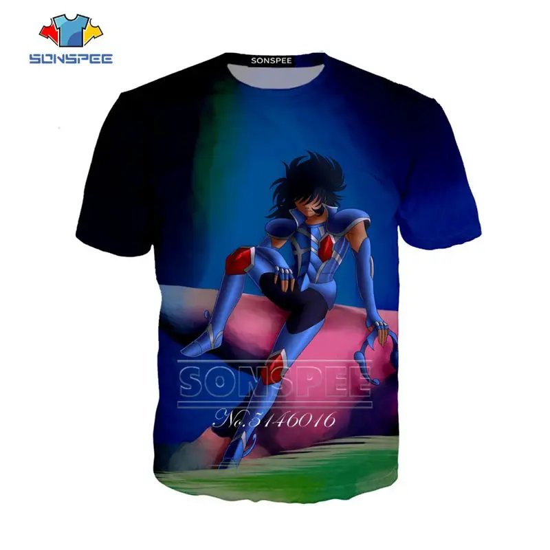 Футболка SONSPEE унисекс 3D Рисунок Рыцари зодиака с принтом Saint Seiya стиль Харадзюку