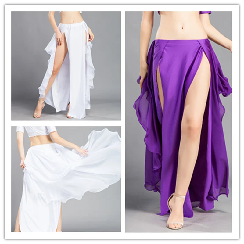 Трехуровневая юбка шифоновая для танца живота без пояса 12 цветов|Танец живота| |