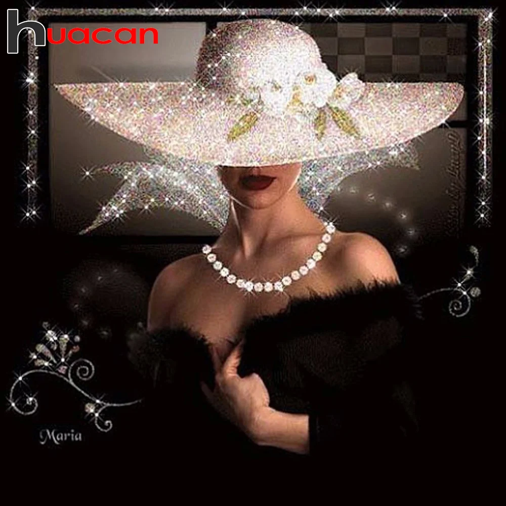 

Huacan DIY 5D Diamond Painting Woman Craft Kit Full Square/Round Diamond Embroidery Portrait Decor For Home