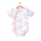 Новинка 2021, летняя одежда Unini-yun, комбинезон для маленьких мальчиков и девочек, детский комбинезон, наряд для младенцев, хлопковая одежда с короткими рукавами и закрытыми пуговицами и круглым вырезом