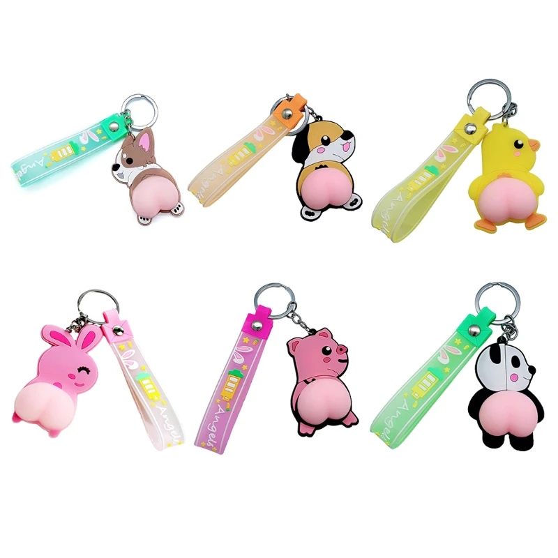 

Cartoon Key Rind Cute Animal Butt Key Chain Cute Creative Gift Keychain Pendant Doll Keyring Car Keys for Kids Children