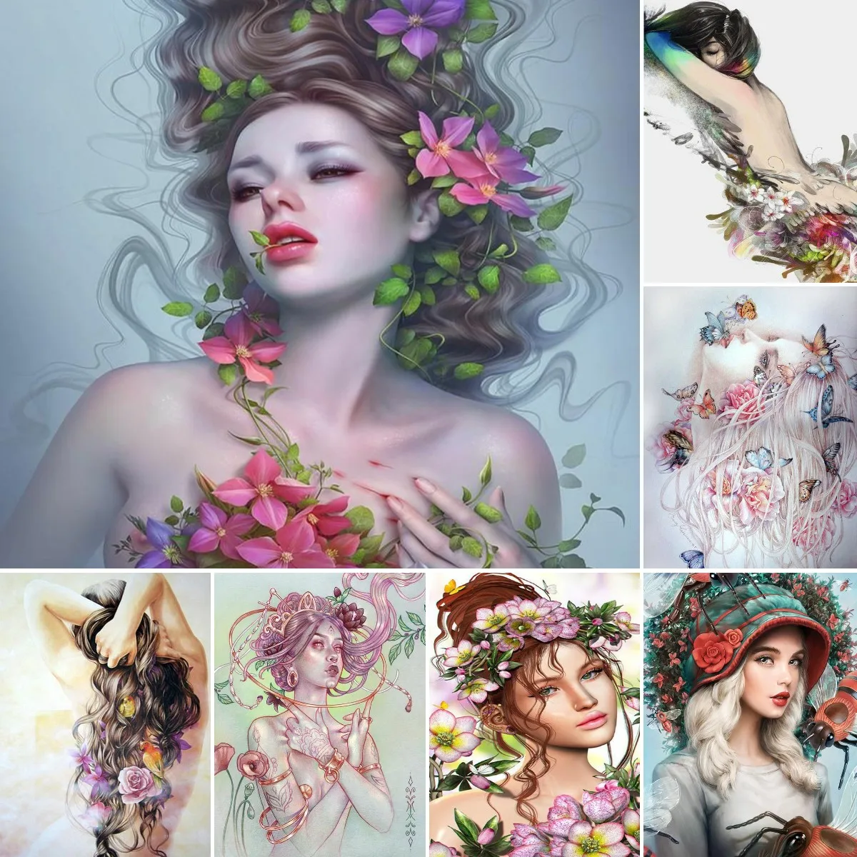 

5D Cartoon DeviantArt Art Diamond Painting Beautiful Girl Anime Handmade DIY Embroidery Cross Stitch Home Decoration Art Kit