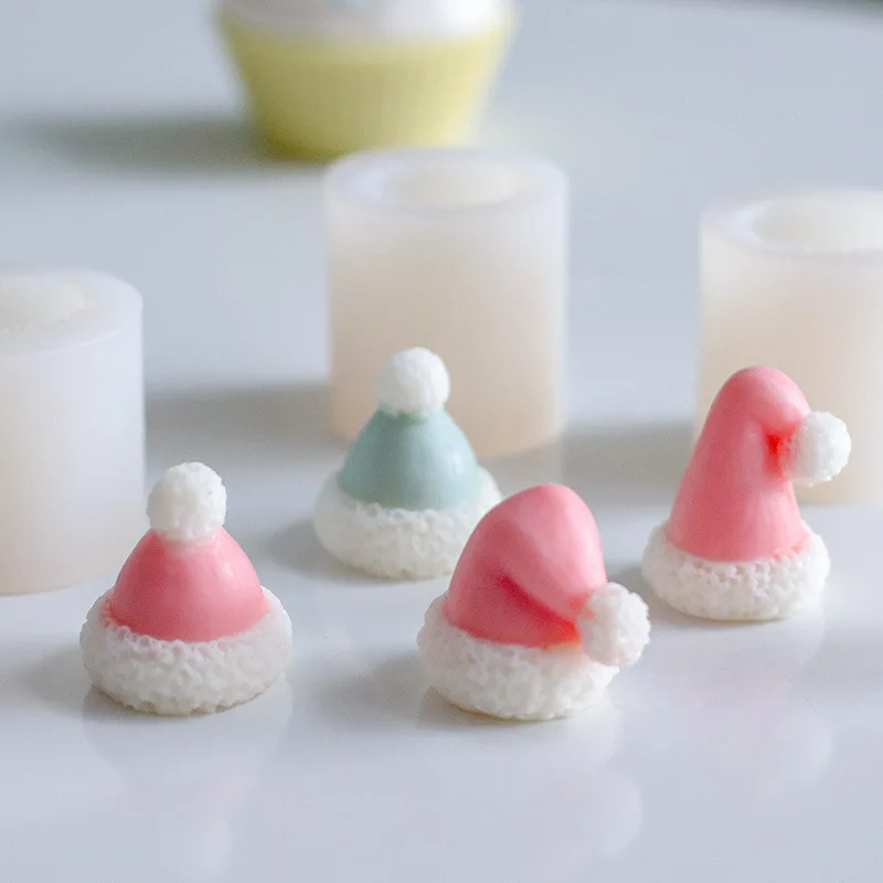 

Christmas Hat Candle Mold DIY Cotton Hat Aromatic Candle Making Handmade Soap Resin Mold Wick Christmas Gifts Craft Home Decor