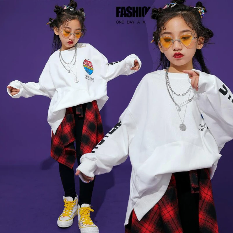 Детская одежда для бальных танцев в стиле хип хоп свободная толстовка топ