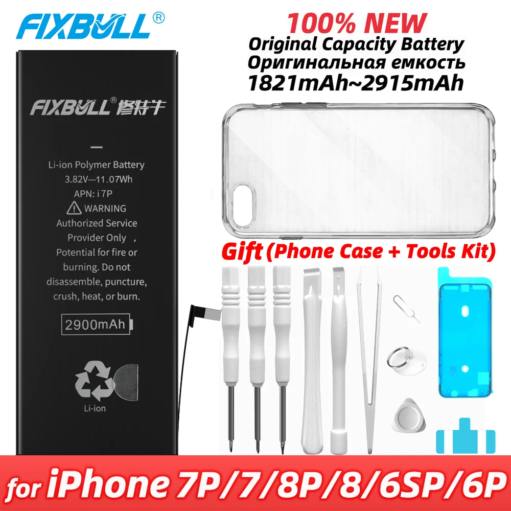 FIXBULL литиевая батарея для Apple iPhone 6 6S 7 8 Plus 6Plus 6SPlus 7Plus телефон Bateria iPhone7 iPhone6s реальная