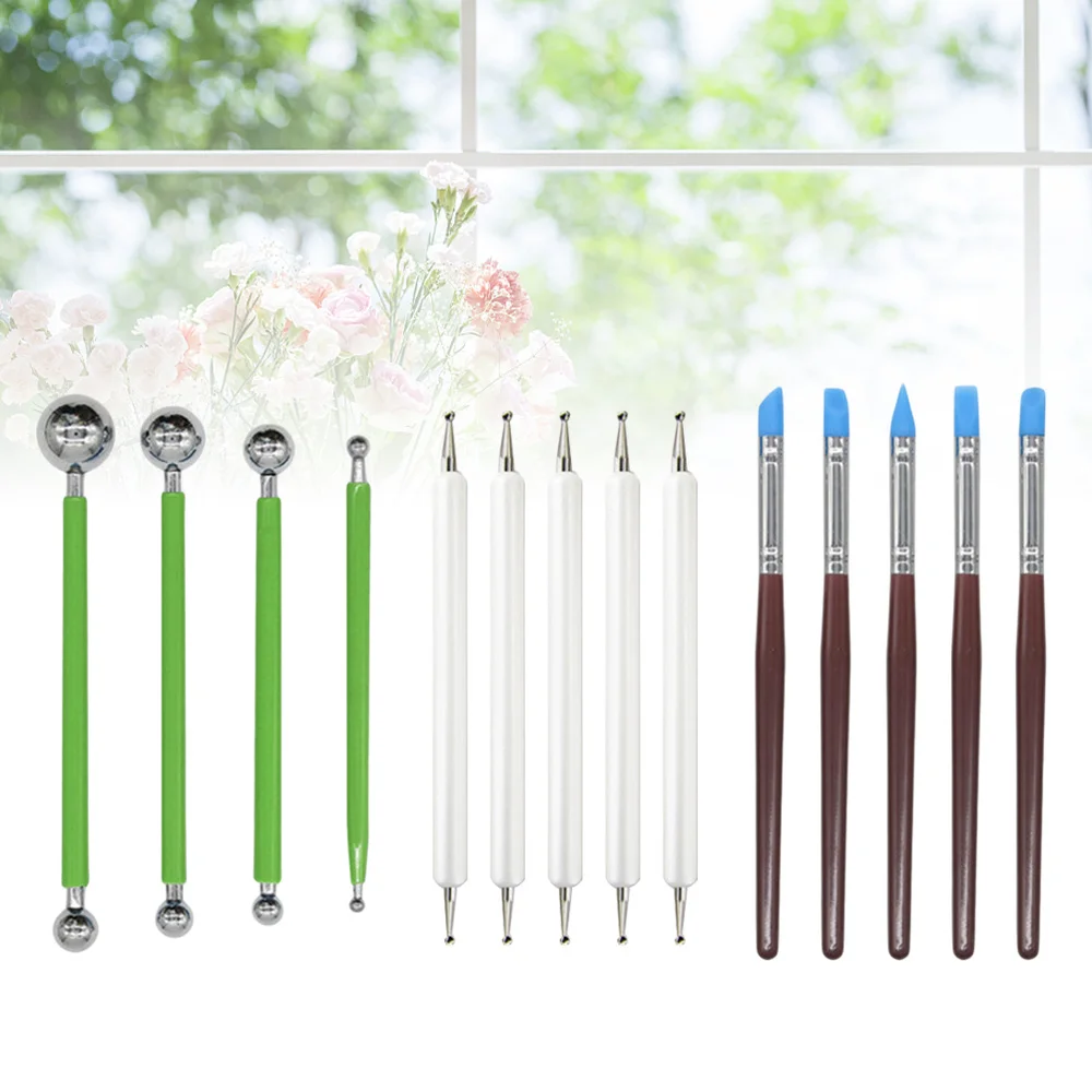 14 шт. глиняных скульптур деревянная ручка инструмента Керамика резьба