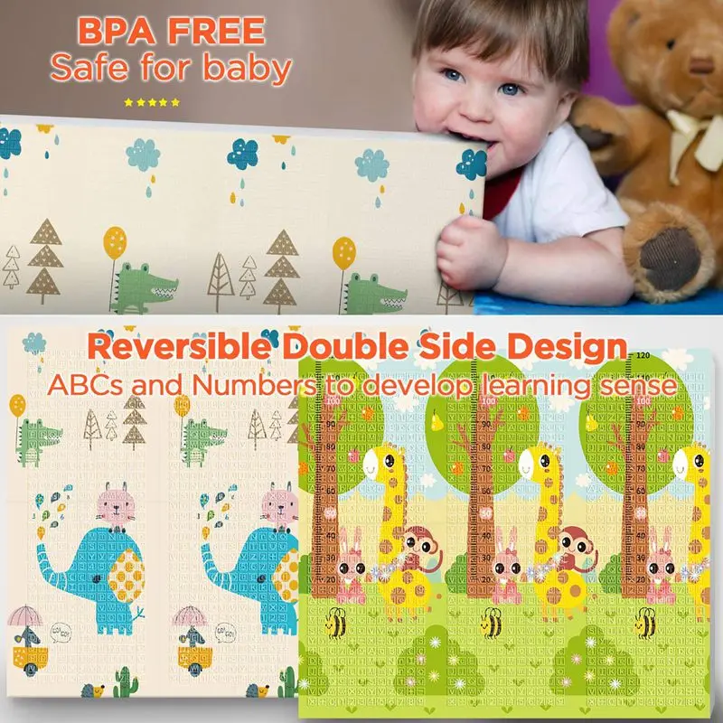 

Folding Mat for Children Game Educational Kids Carpet Toddlers Crawling Pad Foldable Baby Play Mat Room Decor Soft XPE Kids Rug