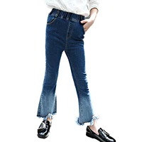kids girls flare jeans 2021 spring autumn fashion children trousers elastic waistband gradient denim pants girls clothes 2 13y