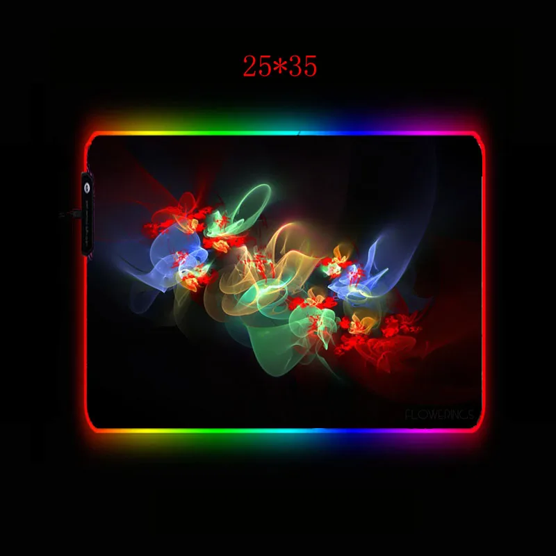 

Mairuige Flower Gaming RGB Mouse Pad Gamer Computer Mousepad Backlit Mause Large for Desk Keyboard LED Mice Mat
