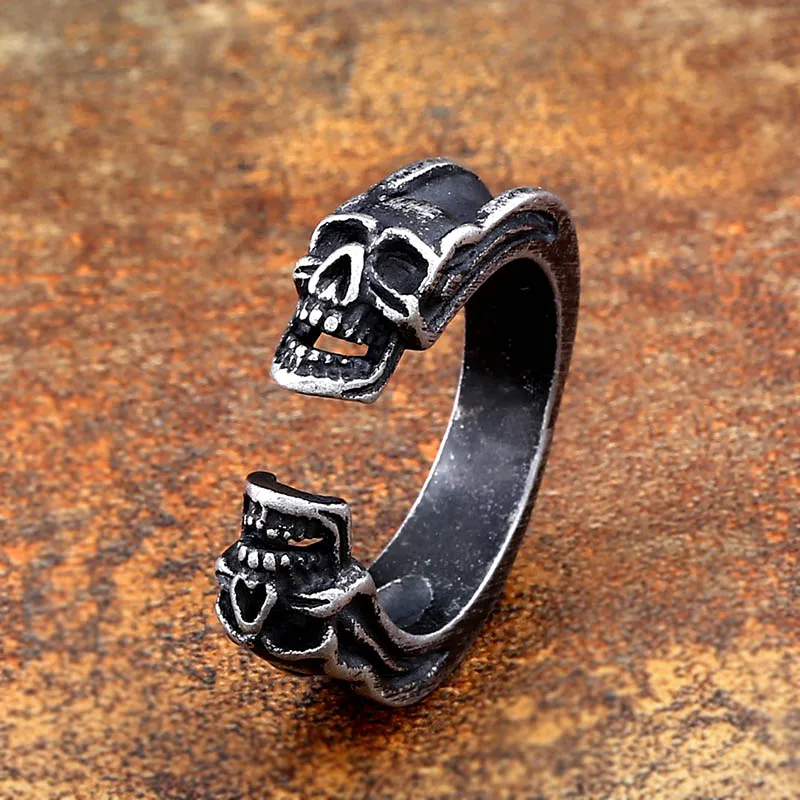 Мужское кольцо с черепом BEIER Винтажное из нержавеющей стали в стиле панк Прямая