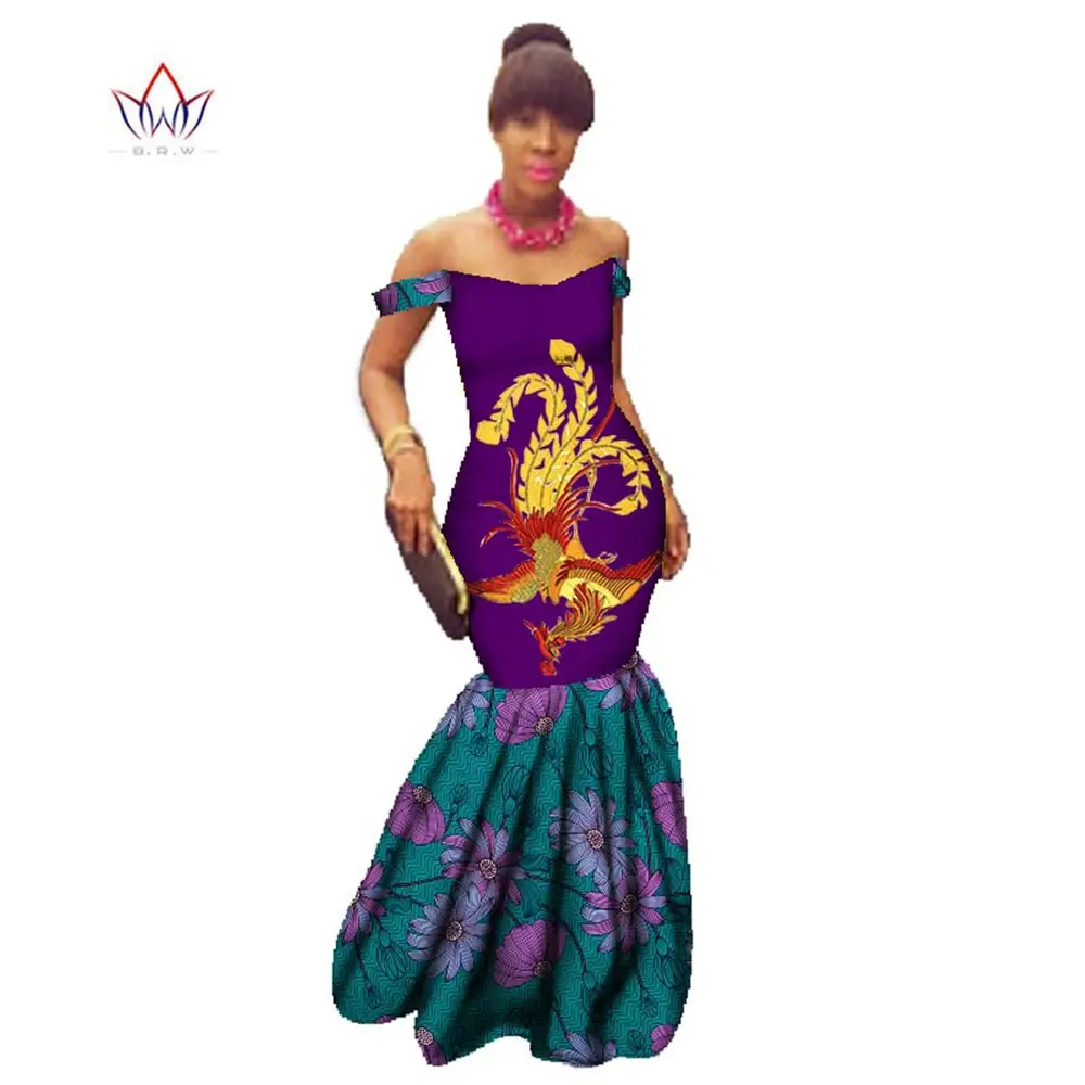 

African applique clothes for women Print Africa Dress prairie chic Ankara outfits Fashion Long Maxi Evening bodycon Robe WY577