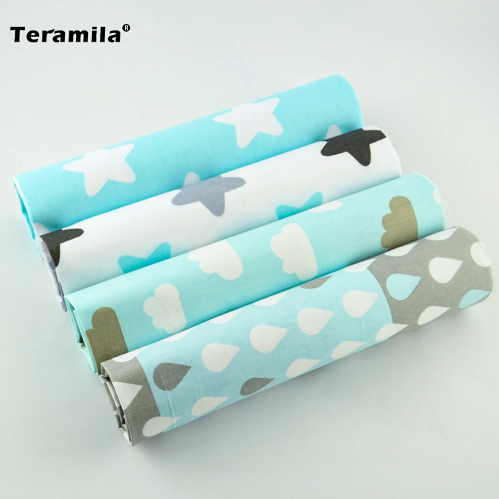Light Blue Color Scrapbooking 4pcs/lot 40cm*50cm Bedding Home Decoration Quilting Meter Sewing Toys Curtain New Arrivals Crafts | Дом и сад