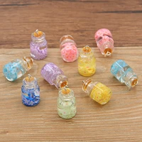 5pcs 1528mm 6 color transparent flower charm bottle pendant with box for bracelet necklace jewelry making diy earring finding