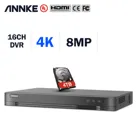 Видеорегистратор ANNKE, 16 каналов, 8 Мп Lite, 5 в 1, HD TVI CVI AHD, IP, H.265 +, запись видео, e-mail оповещения, датчик движения, Onvif 2,4
