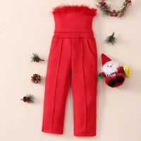 new spring fall winter pants for kids solid furry girls rompers pants fashion kids jumpsuits kids clothes girls 1 6y