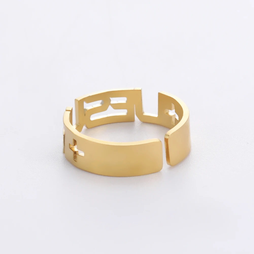 Регулируемые кольца из нержавеющей стали с крестом Иисуса для мужчин Открытое