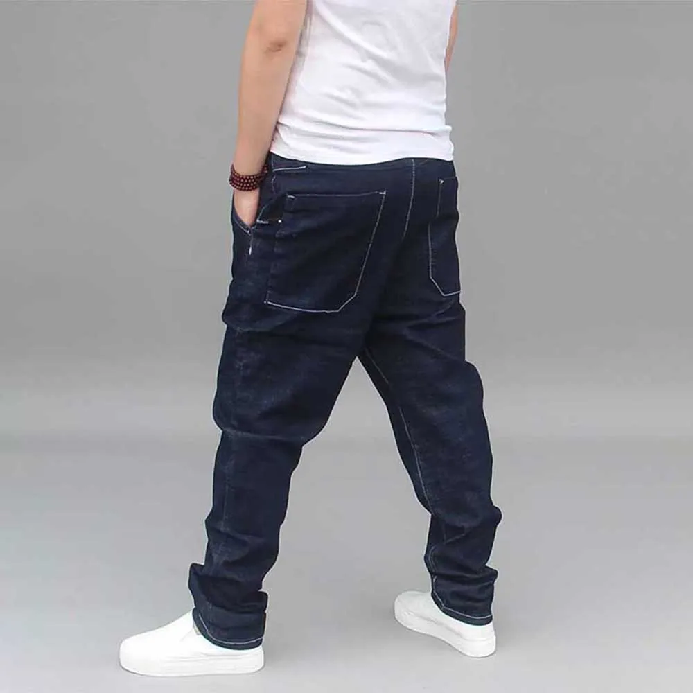 Модные мужские Свободные мешковатые джинсы модные Гаремные штаны треники из